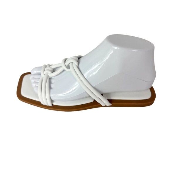 Azalea Wang Women's 8 Stetson White Slip On Square Toe Knot Sandals New 0188 - Picture 2 of 15